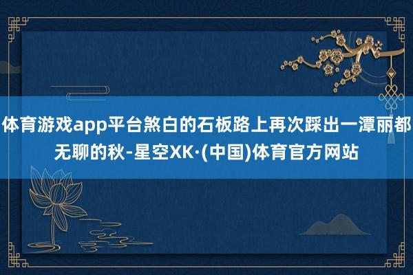 体育游戏app平台煞白的石板路上再次踩出一潭丽都无聊的秋-星空XK·(中国)体育官方网站